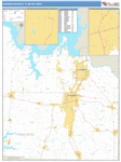 Sherman-Denison Metro Area Wall Map Basic Style